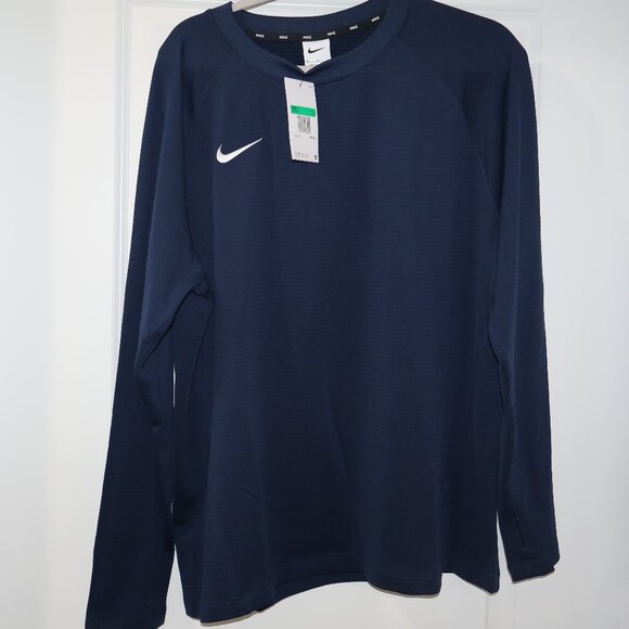 Nike Women’s Dri-FIT Pre-Game Long Sleeve Top Navy Blue XL - Picture 3 of 7